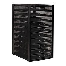 Mind Reader Mesh 10-Compartment Desk Organizer, Black