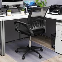 Mind Reader Mesh Height Adjustable Office Chair with Wheels Black