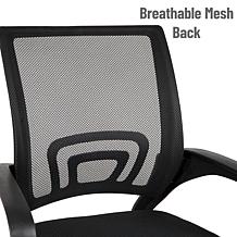 Mind Reader Mesh Height Adjustable Office Chair with Wheels Black