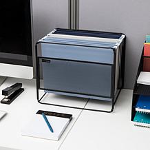 Mind Reader Metal Mesh Hanging Folder File Organizer - Black