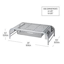 Mind Reader Metal Mesh Monitor Stand and Desk Organizer 2-pack