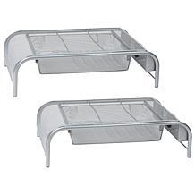 Mind Reader Metal Mesh Monitor Stand and Desk Organizer 2-pack