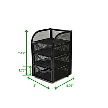Mind Reader Mini Desk Office Supplies 3-Drawer Organizer, Black