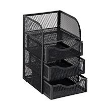 Mind Reader Mini Desk Office Supplies 3-Drawer Organizer, Black