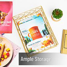 Mind Reader Modern Document Organizer Desktop Organizer Metal Gold