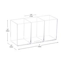 Mind Reader Pen and Accessories Holder Acrylic Set of 3 Clear