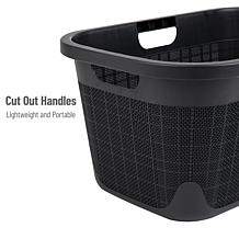 Mind Reader Plastic 40L Laundry Basket Clothes Hamper Black