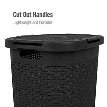 Mind Reader Plastic 60L Laundry Hamper Lid Set of 3 Ivory