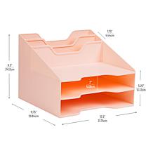 Mind Reader Plastic Desktop Organizer Vertical File Holder Pink