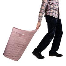Mind Reader Rolling Laundry Basket with Cutout Handle