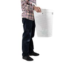 Mind Reader Rolling Laundry Basket with Cutout Handle