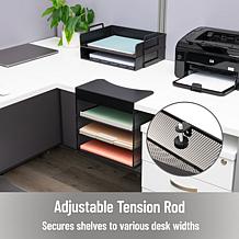 Mind Reader Slide On Under Desk File Organizer Metal Black