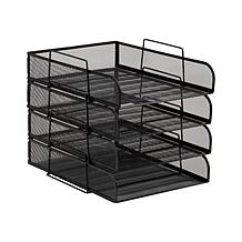 Mind Reader Stackable Paper Tray Desktop Organizer File Storage 4 Pcs