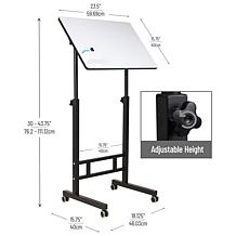 Mind Reader Standing Whiteboard Desk with Adjustable Height