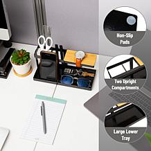 Mind Reader Tower Deskbar Organizer with Wood Platform