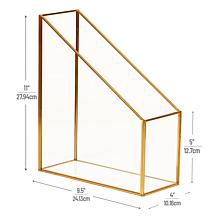 Mind Reader Vertical Glass File Holder with Copper Trim