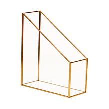 Mind Reader Vertical Glass File Holder with Copper Trim