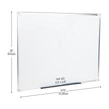 Mind Reader Wall Mount Dry Erase Magnetic Board with Marker Shelf