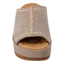 Minnetonka® Paislee Whipstitch Suede Wedge Slide Sandal