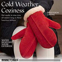Minnetonka Suede & Sheepskin Mittens