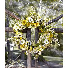 Mixed Daisy Floral Wreath 24"
