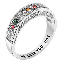 Mother's Fancy Filigree Family Birthstone Ring