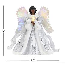 Mr. Christmas 12" Fiber Optic Angel Tree Topper - Black
