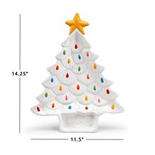 Mr. Christmas 14.25''Tree Platter with Dip Section- Green