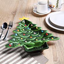Mr. Christmas 14.25''Tree Platter with Dip Section- Green