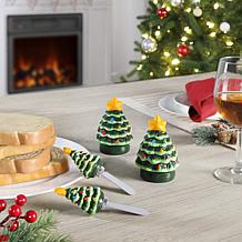 Mr. Christmas Salt & Pepper Shakers with Spreaders Set
