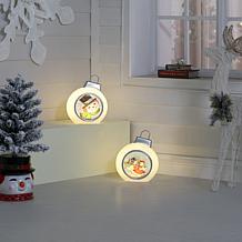 Mr. Christmas Set of 2 12" LED Blow Mold Ornaments