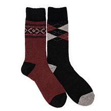 MUK LUKS® Men's 2-Pair Pack Wool Socks