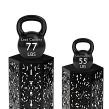 Multi-Functional Set of 2 Black Iron Garden Stools or Planter Stand