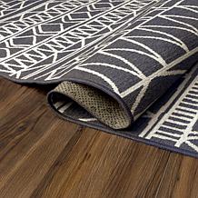 My Magic Carpet Chelsea Tribal Aztec Dark Grey Washable Area Rug 3'x5'