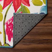 My Magic Carpet Floral Bloom Multicolor Washable Runner Rug 2.5'x7'