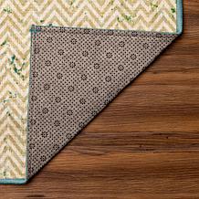 My Magic Carpet Hazel Chevron Teal Washable Area Rug 5'x7'