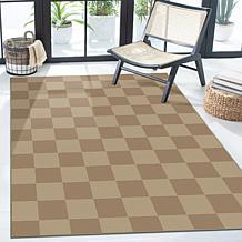 My Magic Carpet Jute Jaya 5' x 7' Checkered Natural Washable Rug