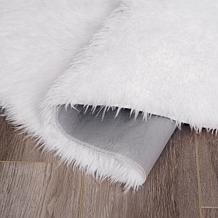 My Magic Carpet Shag White Washable Round Area Rug 6'