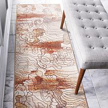 My Magic Carpet Vienna Abstract Natural Washable Runner Rug 2.5'x7'