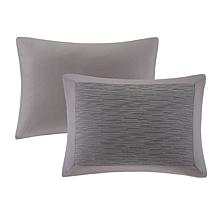 N Natori Hanae Cotton Blend 3-piece Full/Queen Comforter Set - Gray