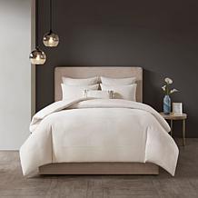 N Natori Hanae Cotton Blend 3-piece King Duvet Cover Set - White