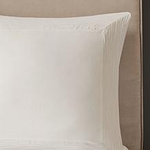 N Natori Hanae Cotton Blend Yarn-Dyed 26" x 26" Euro Sham - White