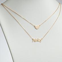 Name and Heart Layered Double Necklace