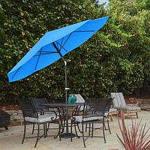 Nature Spring 10' Patio Umbrella with Auto Tilt & Easy Crank - Blue