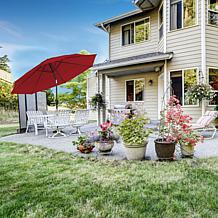 Nature Spring 10' Patio Umbrella with Auto Tilt & Easy Crank - Red