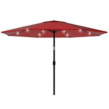 Nature Spring 10' Patio Umbrella with LED Lights - Red