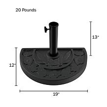 Nature Spring 20 lb. Half Round Patio Umbrella Base - Black