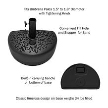 Nature Spring 34 lb. Half Moon Patio Umbrella Base - Black