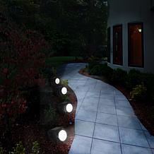 Nature Spring 4-Piece Solar Powered LED Rock Lights - Black