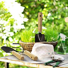 Nature Spring 8-Piece Garden Tote and Tool Bag Set - Tan & Green